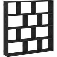 Berkfield Home Wall Cube Shelf 12 Compartments Black Engineered Wood