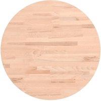 Berkfield Home Table Top 50x2.5 cm Round Solid Wood Beech in Light Tan | Size: 50x2.5 cm