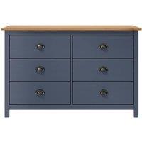 Berkfield Home Sideboard Hill Grey 125x40x80 cm Solid Pine Wood in Dark Navy | Size: 125 x 40 x 80 cm