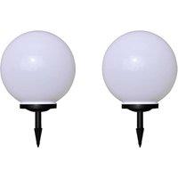 Berkfield Home Outdoor Pathway Lamps 2 pcs LED 40 cm with Ground Spike in White