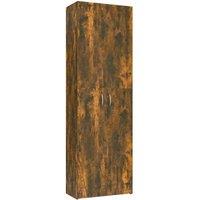 Berkfield Home Office Cabinet Smoked Oak 60x32x190 cm Engineered Wood in Brown | Size: 60 x 32 x 190 cm