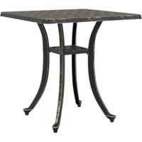Berkfield Home Garden Table Bronze 53x53x53 cm Cast Aluminium in Brown | Size: 53 x 53 x 53 cm