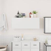 Berkfield Home Decorative Bathroom Wall Cabinet White 100x25x40 cm Engineered Wood | Size: 100 x 25 x 40 cm