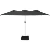 Berkfield Home Elegant Double-Head Parasol Anthracite 449x245 cm in Dark Grey