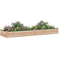 Berkfield Home Garden Raised Bed with Liner 240x60x25 cm Solid Wood Fir in Brown | Size: 240 x 60 x 25 cm