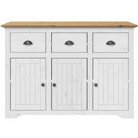 Berkfield Home Sideboard BODO White & Brown 115x43x79.5 cm Solid Wood Pine
