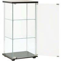 Berkfield Home Storage Cabinet Tempered Glass Black
