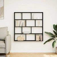 Berkfield Home Wall Cube Shelf 12 Compartments Black Engineered Wood