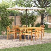Berkfield Home 7 Piece Garden Dining Set - Solid Acacia Wood in Brown