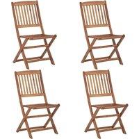 Berkfield Home Folding Outdoor Chairs 4 pcs Solid Acacia Wood in Brown