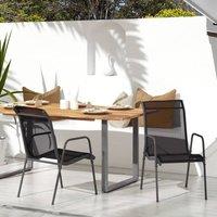 Berkfield Home Garden Chairs 2 pcs Steel & Textilene Black