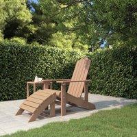 Berkfield Home Garden Adirondack Chair with Footstool HDPE Brown