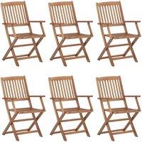Berkfield Home Folding Outdoor Chairs 6 pcs Solid Acacia Wood in Brown