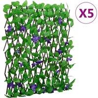 Berkfield Home Berkfield Artificial Ivy Trellis Expandable 5 pcs Green 180x70 cm