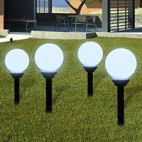 Berkfield Home Outdoor Pathway Lamps 4 pcs LED 15 cm with Ground Spike in White