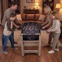 Costway 2-in-1 Foosball & Pool Billiard Combo Table Flip Arcade Sports Table in Brown