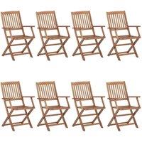 Berkfield Home Folding Outdoor Chairs 8 pcs Solid Acacia Wood in Brown