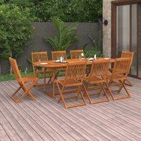 Berkfield Home 9 Piece Garden Dining Set Solid Acacia Wood in Brown