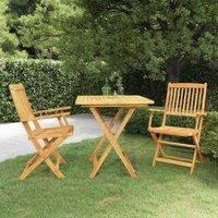 Berkfield Home 3 Piece Folding Garden Dining Set Solid Acacia Wood in Brown