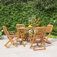 Berkfield Home 5 Piece Garden Dining Set Solid Wood Acacia in Brown