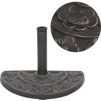 Berkfield Home Parasol Base Resin Half Round Bronze 9 kg in Brown