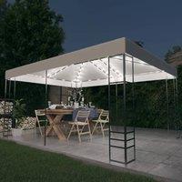 Berkfield Home Gazebo with LED String Lights 4x3x2.7 m White