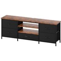 Levede TV Stand Cabinet Entertainment Unit Stand 140cm Storage Shelves in Brown