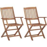 Berkfield Home Folding Outdoor Chairs 2 pcs Solid Acacia Wood in Brown