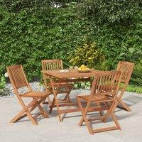 Berkfield Home 5 Piece Garden Dining Set Solid Wood Acacia in Brown