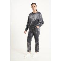 Saloos Women's Tie-Dye Winter Lounge Tracksuit in Grey | Size: 20