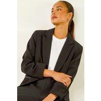 Roman Women's Petite Zip Pocket Stretch Blazer in Black | Size: 16
