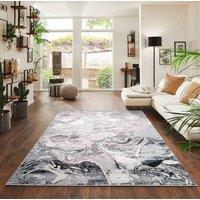 Desire Rugs Solarius Modern Abstract Area Rug - Stylish Abstract Patterns for Trendy Homes in Silver | Size: 120 cm x 170 cm