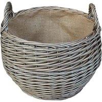 Red Hamper Wicker Antique Wash Stumpy Basket in Brown | Size: Large
