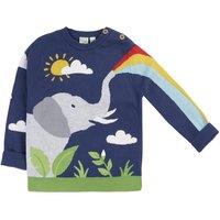 Frugi Boy's Elwood Knitted Jumper in Blue | Size: 4-5 Years