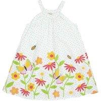 Frugi Girl's Myra Twirly Dress in White | Size: 2-3 Years