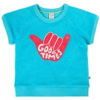 Frugi Seaside Towelling Sweatshirt in Blue | Size: 3-4 Years