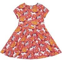 Frugi Girl's Spring Skater Dress in Pink | Size: 4-5 Years