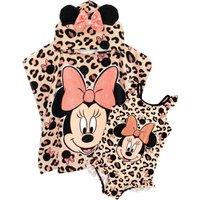 Disney Girl's Poncho Towel & 1 Piece Swimming Costume Set | Pink | Official | Size: 2-3 Years
