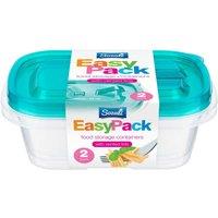 Bedsland SZ 2pk 750ml EasyPack Food Containers Green Vented Lid BPA Free in Clear | Size: 700ml