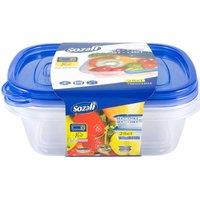 Bedsland SZ 2pk 750ml Rectangular EasyPak Food Containers Blue Lid BPA Free | Size: 700ml