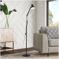 Living and Home Floor Lamp with Adjustable Architect Swing Arm in Black