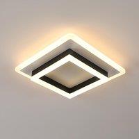 Pheashine 24W LED Ceiling Light, 20cm Square Flush Mount Lamp, 3000K Warm White in Black