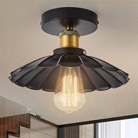 NIVOR 24.5cm Industrial Aluminum Flush Mount Ceiling Chandelier 2 Set in Black