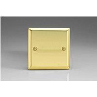 Varilight Single Blank Plate Victorian Brass XVSB in Yellow