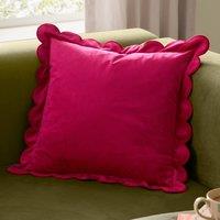Furn Lil Scallop Velvet Cushion in Pink | Size: 45 cm x 45 cm