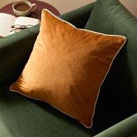 Furn Meridian Velvet Piped Cushion in Orange | Size: 55 cm x 55 cm