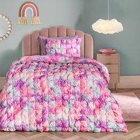 OHS Filled Seersucker Duvet Cover with Pillowcase Bedding Set | Size: Double