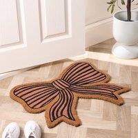 OHS Bow Shaped Coir Doormat Novelty Non Slip Door Rug in Brown | Size: Medium