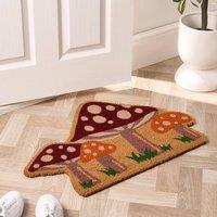 OHS Mushroom Shaped Coir Doormat Novelty Non Slip Door Rug | Size: Medium