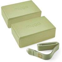 Myga 2 Yoga Blocks & Strap Set in Green